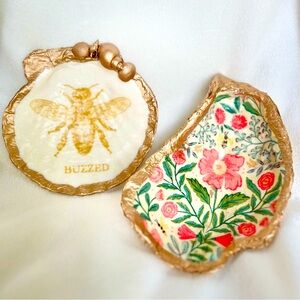 Gold and Floral Trinket Dishes